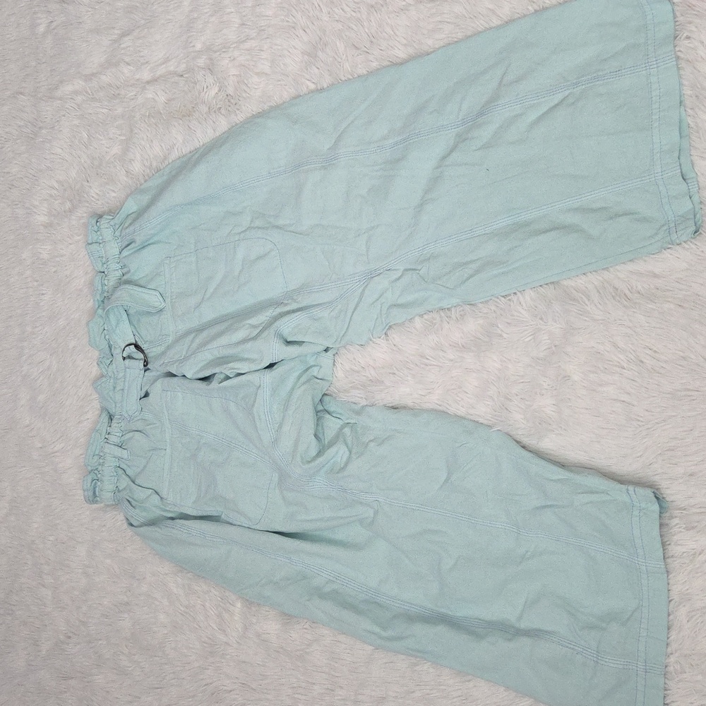 Free People  NWT Runyon Oversized Solid Harem Pants Paperbag Waist Cool Air Blue - Picture 10 of 11